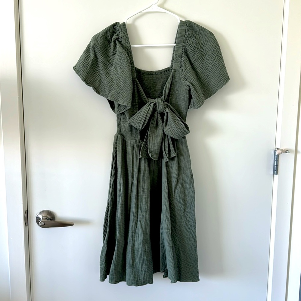 Madewell Casual Green Square neck Smock Dress - XXS - Picture 2 of 3